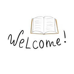 Free book club welcome clipart with a simple book design